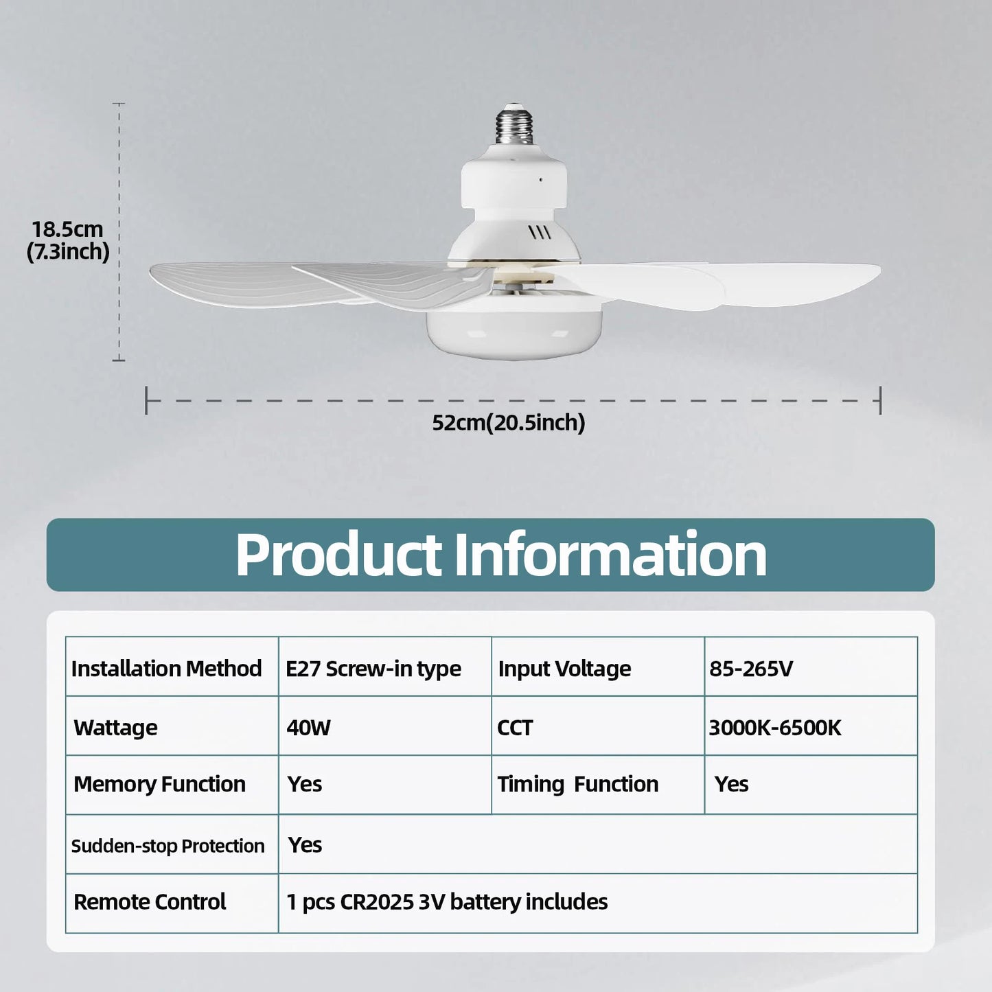 fan light with remote control